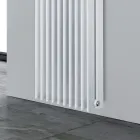 Traffic White Hydraulic Radiator with Flat Steel Elements - Plum Viadurini