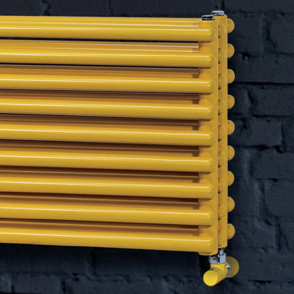 Hydraulic Radiator with Triple Series of Horizontal Elements Made in Italy - Caramella Viadurini