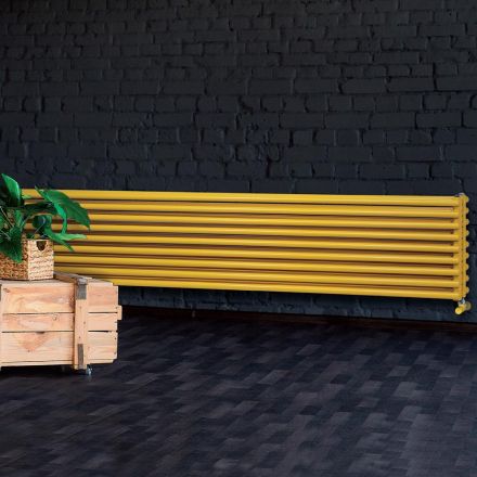 Hydraulic Radiator with Triple Series of Horizontal Elements Made in Italy - Caramella Viadurini