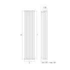 Hydraulic Radiator with Triple Section of Vertical Elements - Cantucci Viadurini