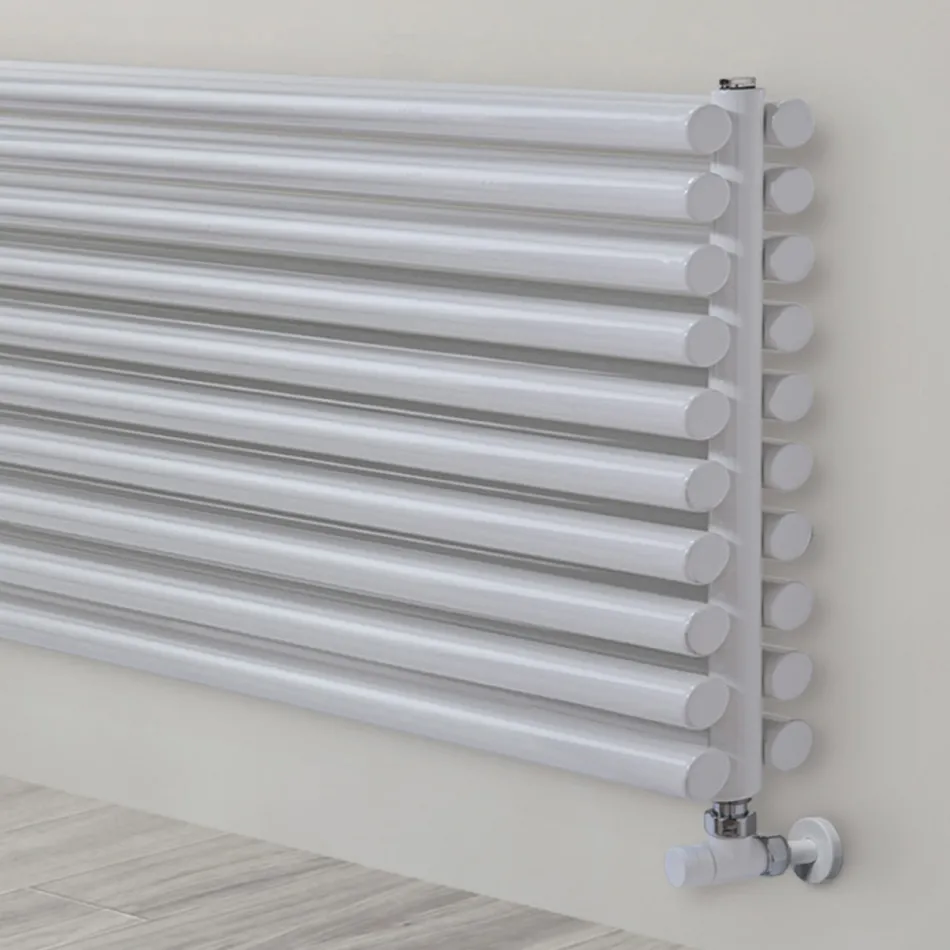 Steel Hydraulic Radiator with a Pure White Finish, Made in Italy - Cookies Viadurini