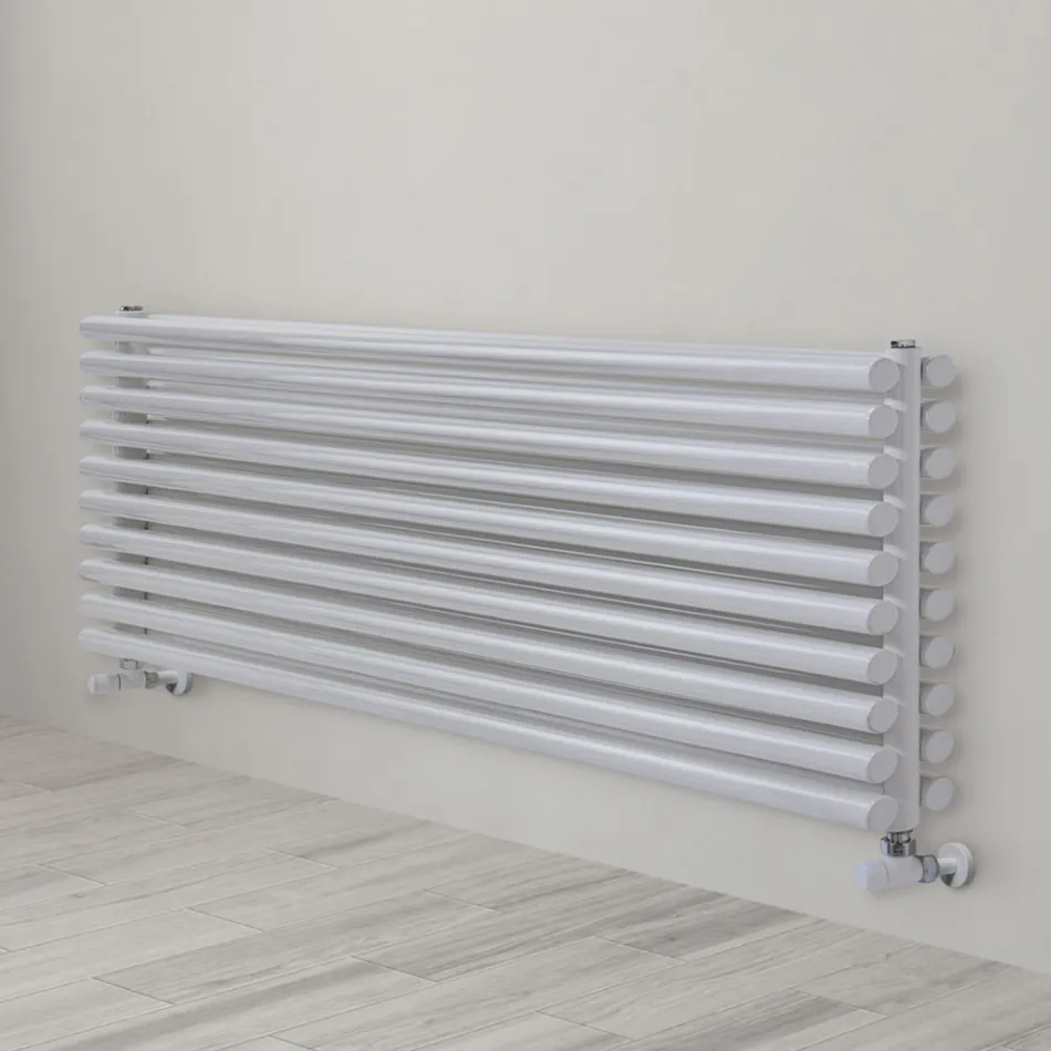Steel Hydraulic Radiator with Pure White Finish, Made in Italy - Cookies Viadurini