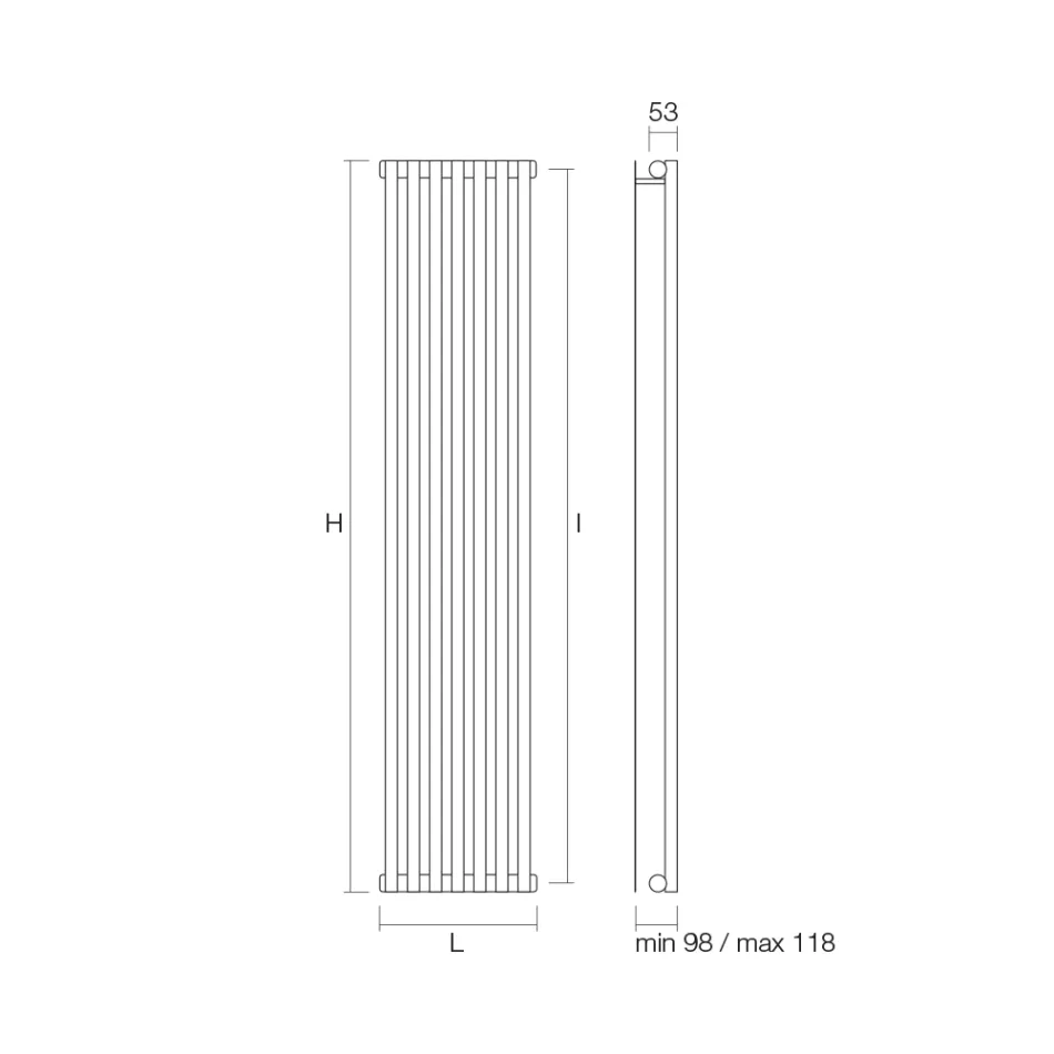 Steel Hydraulic Radiator with Traffic White Finish Made in Italy - Coppa Viadurini