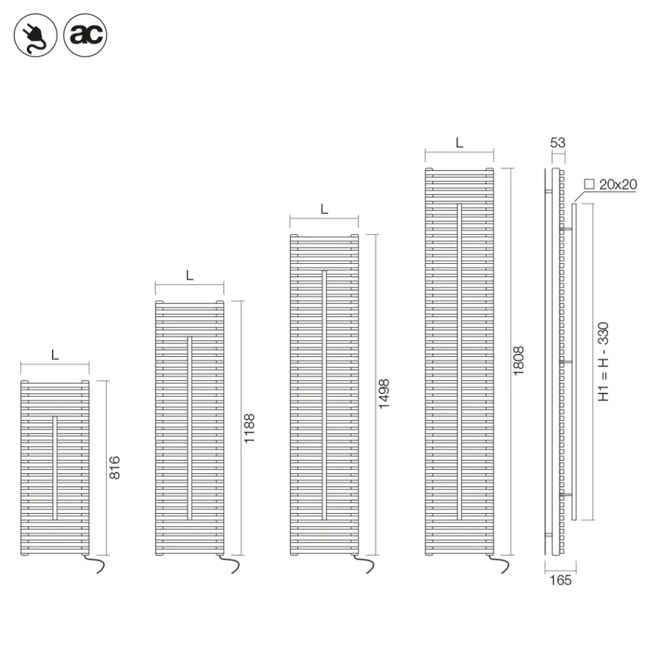 Carbon Steel Radiator with Towel Rail Made in Italy - Lux Viadurini