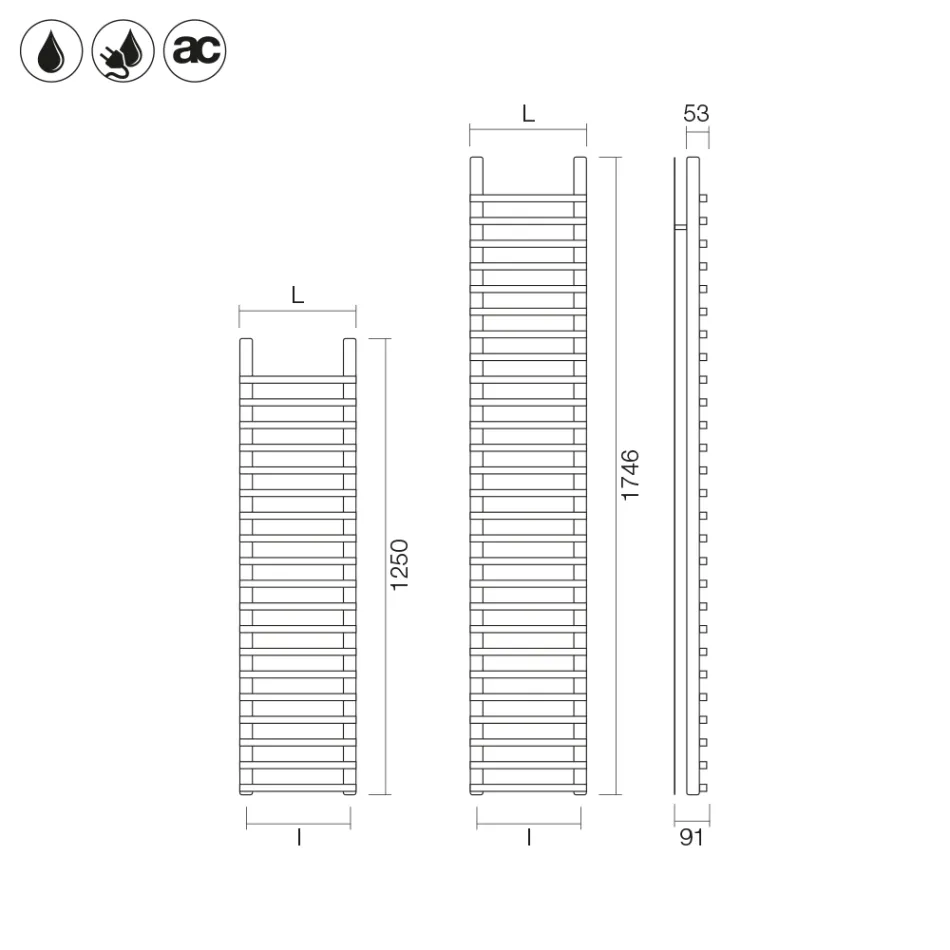 Mixed Steel Radiator with Brown Copper Finish Made in Italy - Ignis Viadurini