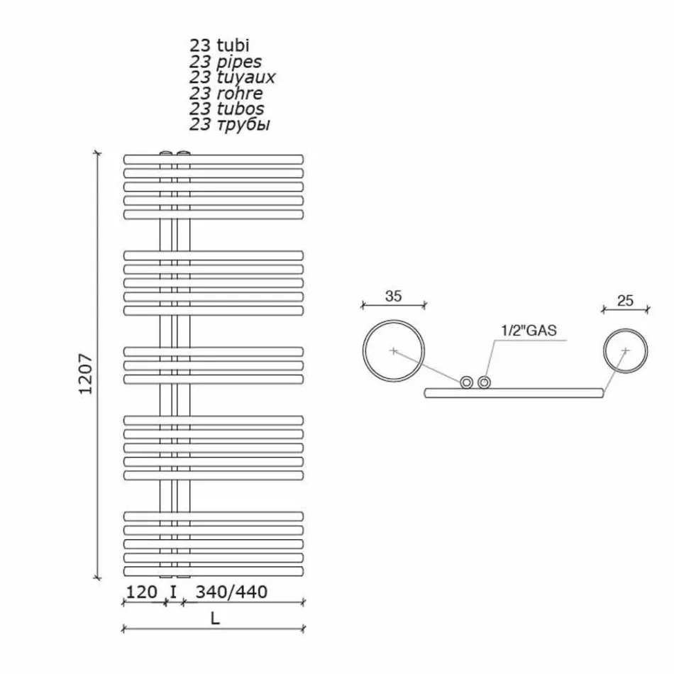 Modern Design Wall Mounted Towel Warmer Up to 690 W - Peacock Viadurini