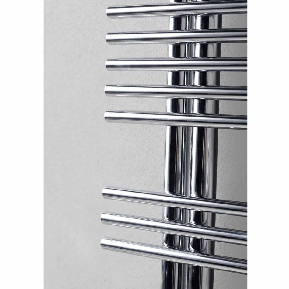 Electric heated towel rail in chromed steel design 700 W - Peacock Viadurini