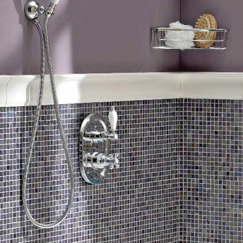 Vintage Design Built-in Shower Thermostatic in Brass Made in Italy - Elisea Viadurini