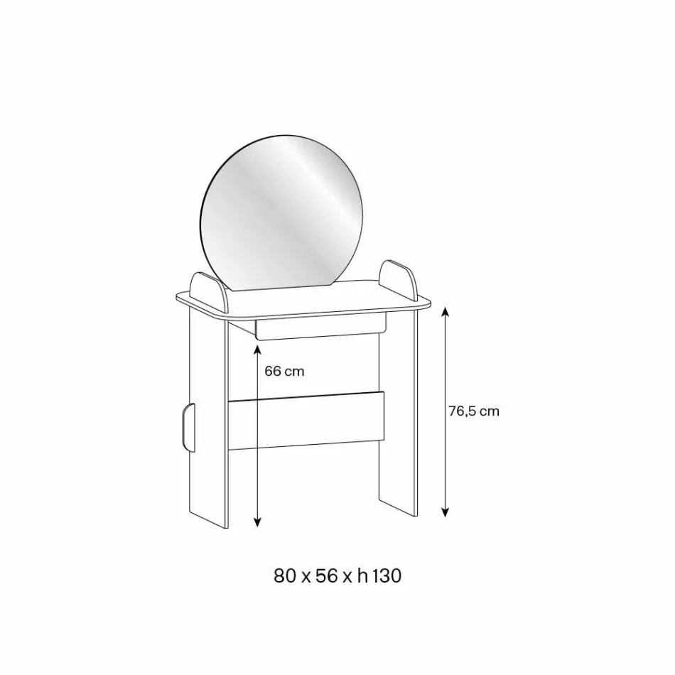 Makeup Dressing Table with Mirror and Glass Drawer 3 Finishes - Salvie Viadurini