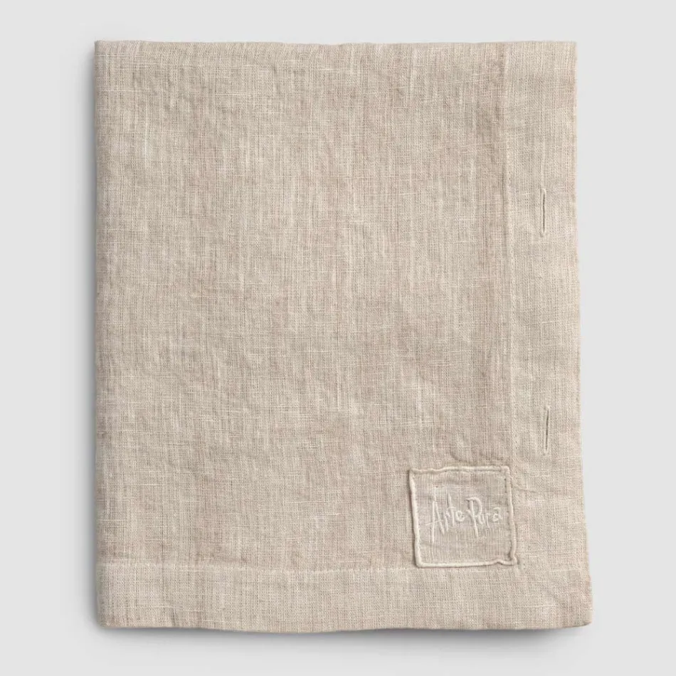 Modular Tablecloth in Colored Linen with Buttonholes and 10 Buttons - Mediterranean Viadurini