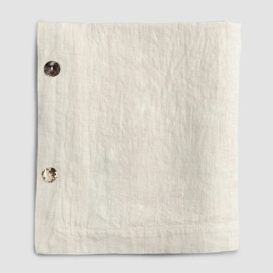 Modular Tablecloth in Colored Linen with Buttonholes and 10 Buttons - Mediterranean Viadurini