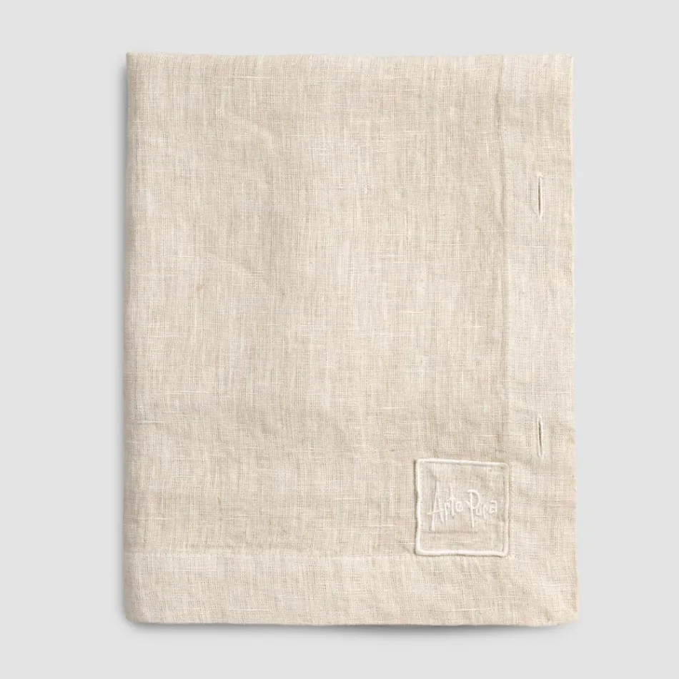 Modular Tablecloth in Colored Linen with Buttonholes and 10 Buttons - Mediterranean Viadurini