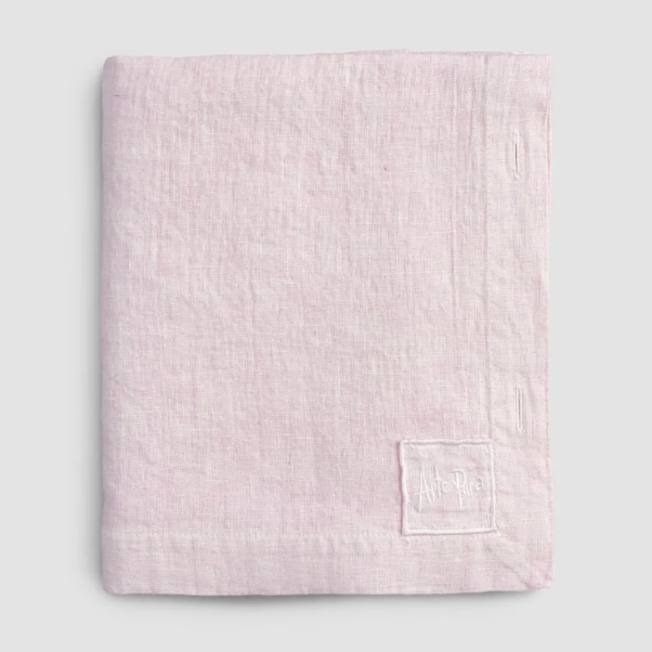 Modular Tablecloth in Colored Linen with Buttonholes and 10 Buttons - Mediterranean Viadurini