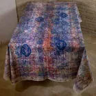 Tablecloth of Italian Art with Hand Printed Cotton One Piece - Brands Viadurini