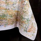 Tablecloth of Italian Art with Hand Printed Cotton One Piece - Brands Viadurini