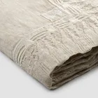 Rectangular Beige Linen Tablecloth with Luxury Tassel Lace Frame - Zippel Viadurini