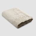 Rectangular Beige Linen Tablecloth with Luxury Tassel Lace Frame - Zippel