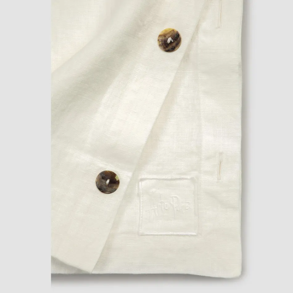Rectangular Linen Tablecloth with Buttonholes and 12 Luxury Buttons - Mediterranean Viadurini