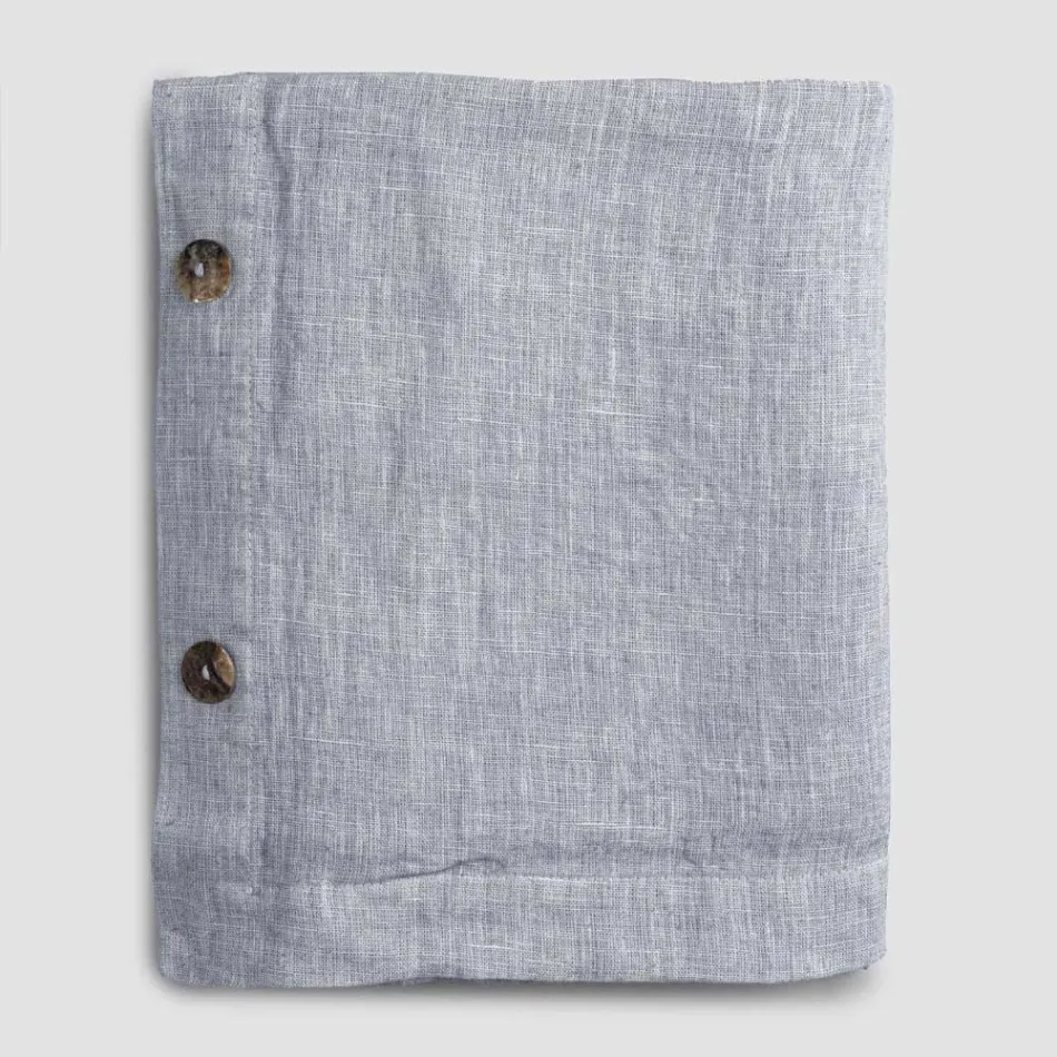 Rectangular Linen Tablecloth with Buttonholes and 12 Luxury Buttons - Mediterranean Viadurini