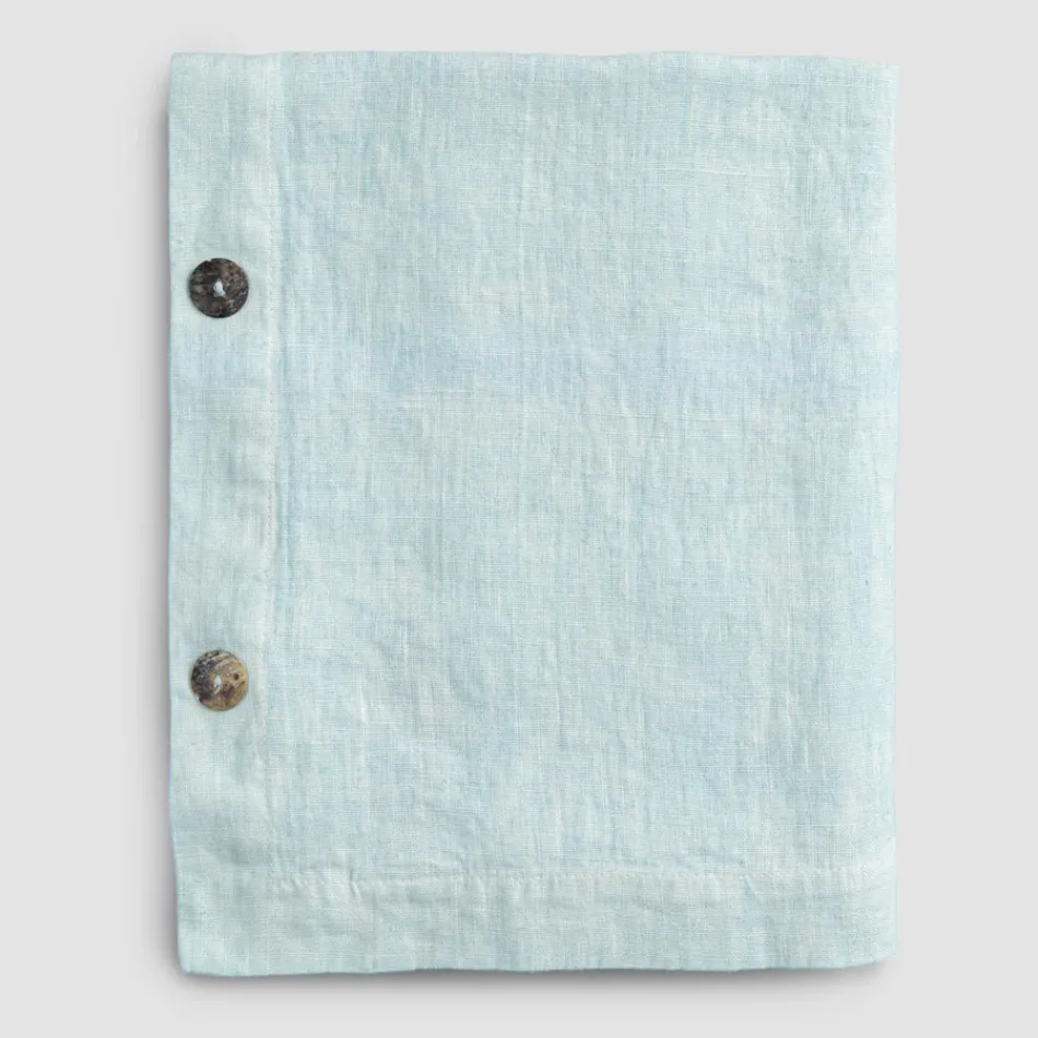 Luxury Modular Colored Linen Tablecloth with Buttonholes and 12 Buttons - Mediterranean Viadurini