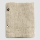 Luxury Modular Colored Linen Tablecloth with Buttonholes and 12 Buttons - Mediterranean Viadurini