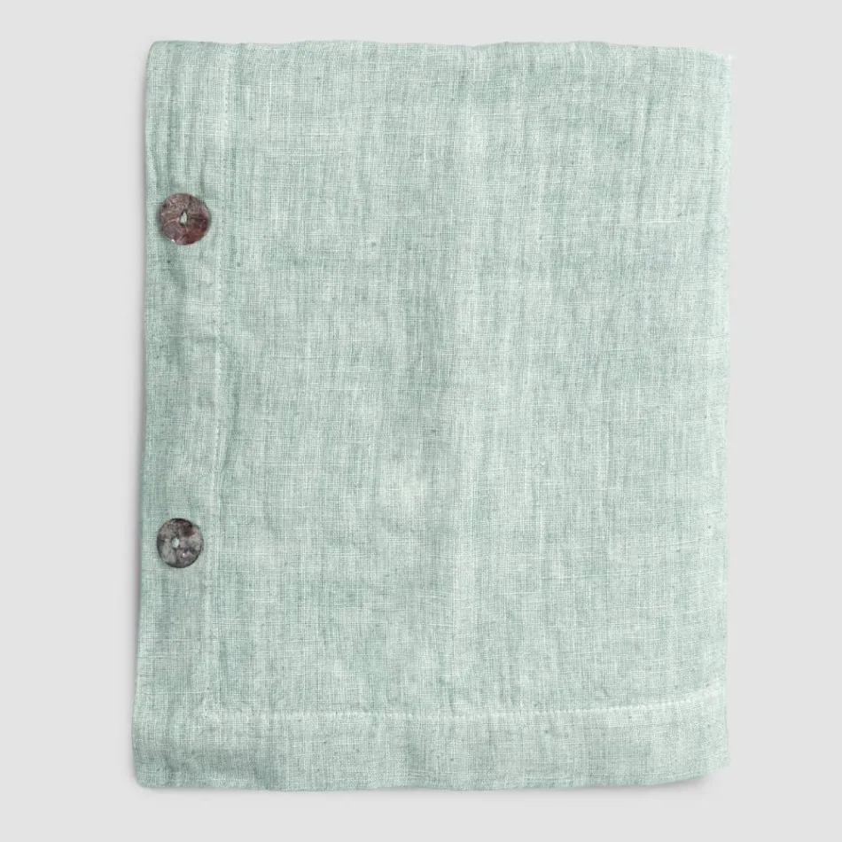 Luxury Modular Colored Linen Tablecloth with Buttonholes and 12 Buttons - Mediterranean Viadurini