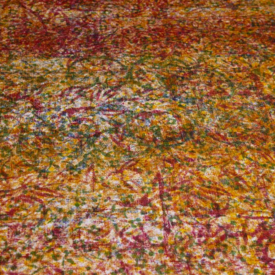 High Quality Italian Crafted Tablecloth in Hand Printed Cotton - Trademarks Viadurini