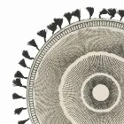 Round Breakfast Placemat in Jute with Black Fringes 12 Pieces - Casside Viadurini