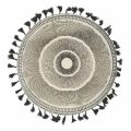 Round Breakfast Placemat in Jute with Black Fringes 12 Pieces - Casside