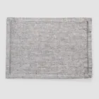 Breakfast Placemats in Gray Linen with Crystals 2 Pieces - Macanno Viadurini