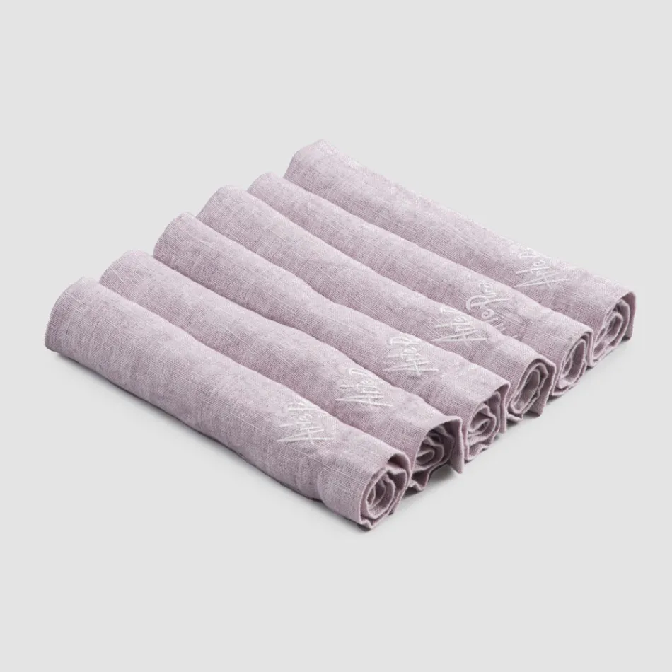 Heavy Linen Napkins with Folded Edge, Various Colors, 6 Pieces - Onestini Viadurini