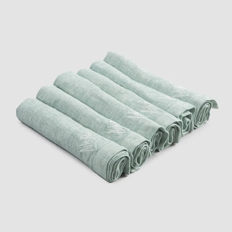 Heavy Linen Napkins with Folded Edge, Various Colors, 6 Pieces - Onestini Viadurini
