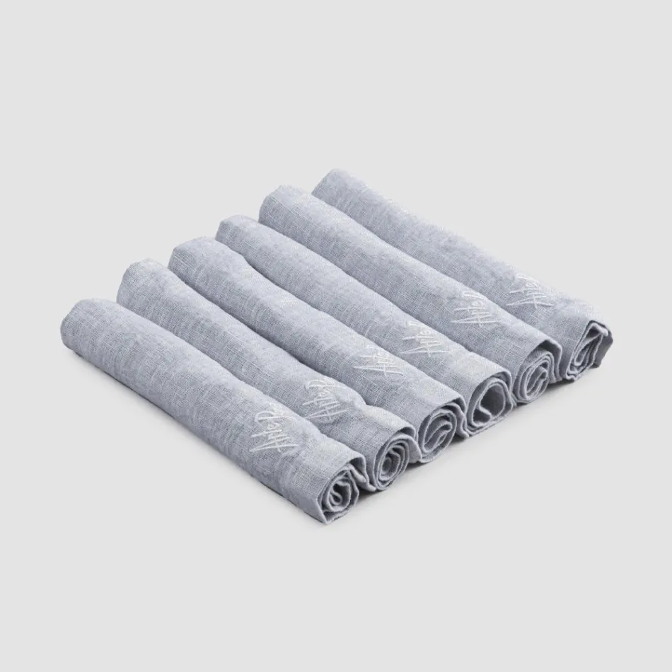 Heavy Linen Napkins with Folded Edge, Various Colors, 6 Pieces - Onestini Viadurini