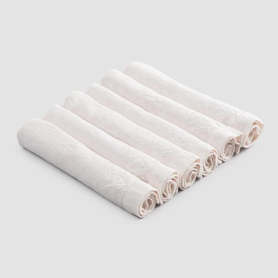 Heavy Linen Napkins with Folded Edge, Various Colors, 6 Pieces - Onestini Viadurini