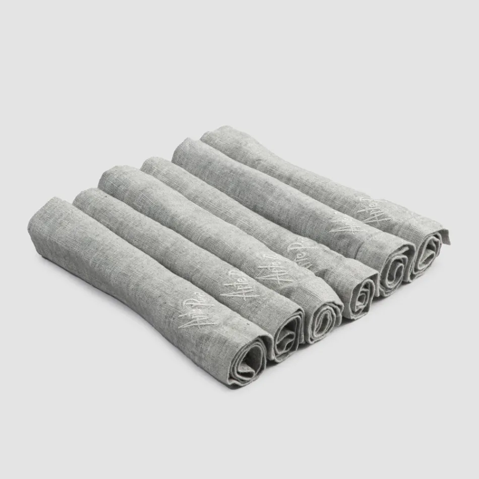 Heavy Linen Napkins with Folded Edge, Various Colors, 6 Pieces - Onestini Viadurini