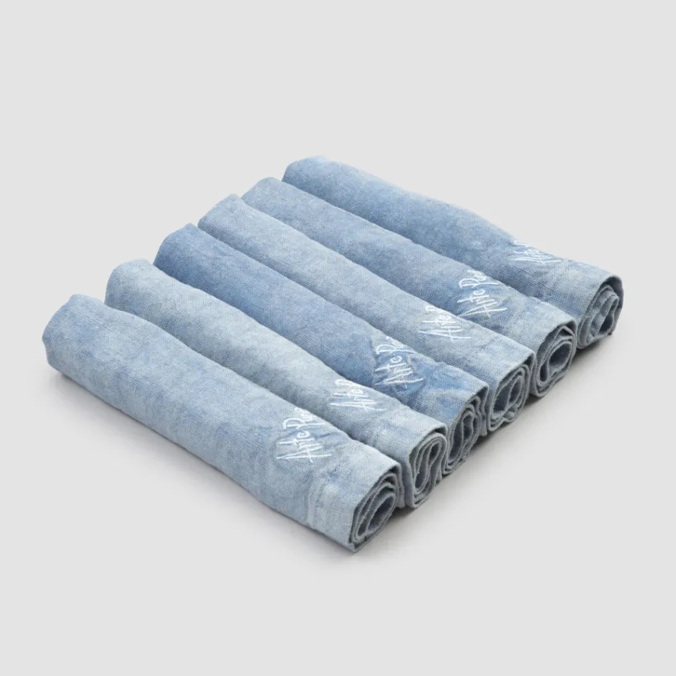 Heavy Linen Napkins with Folded Edge, Various Colors, 6 Pieces - Onestini Viadurini