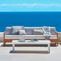 Modern 3-seat outdoor sofa in solid teak wood Bali by Varaschin