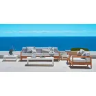 Varaschin Bali modern 3-seat outdoor sofa in solid teak wood Viadurini