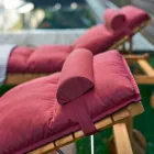 Varaschin Barcode sunlounger with outdoor wheels in teak wood Viadurini