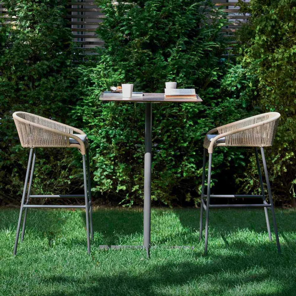 Varaschin Cricket outdoor high stool with a modern design, set of 2 Viadurini