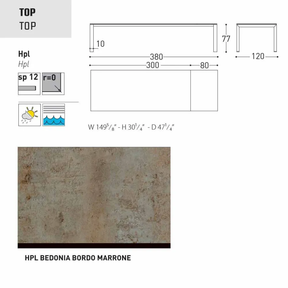Varaschin Dolmen extending garden table, up to 380 cm Viadurini