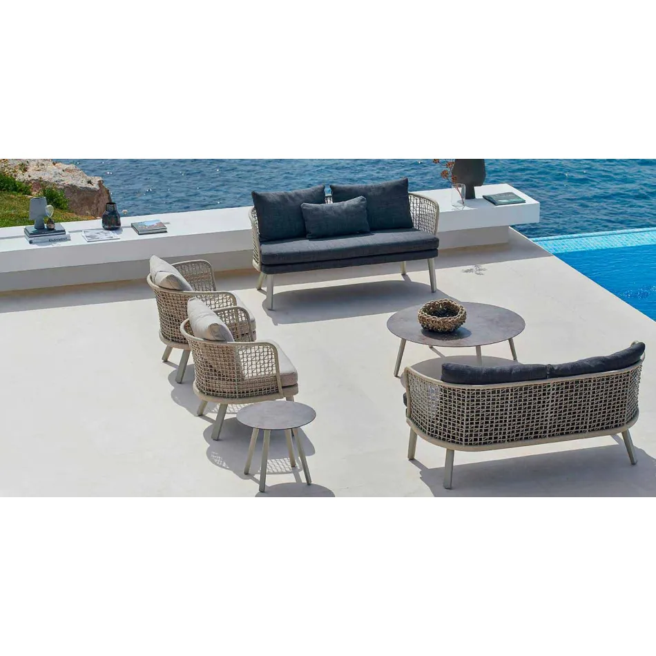 Varaschin Emma modern two-seater upholstered garden sofa Viadurini