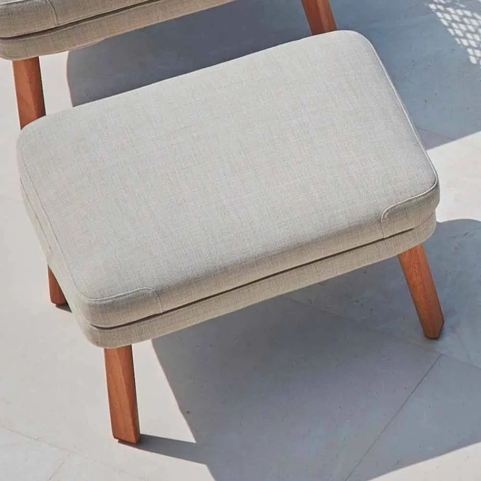 Varaschin Emma design outdoor footrest in upholstered fabric Viadurini