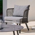 Outdoor upholstered armchair in metal and fabric Emma by Varaschin