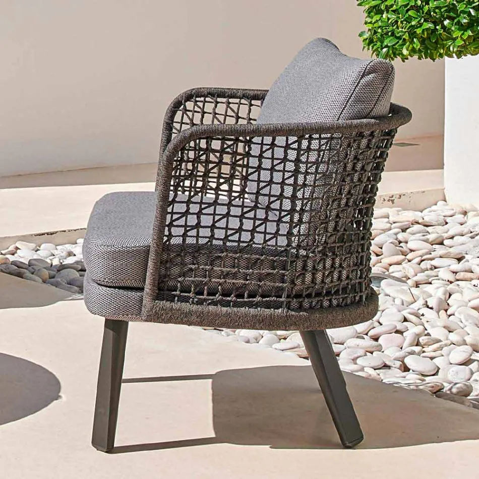 Varaschin Emma outdoor armchair upholstered in metal and fabric Viadurini