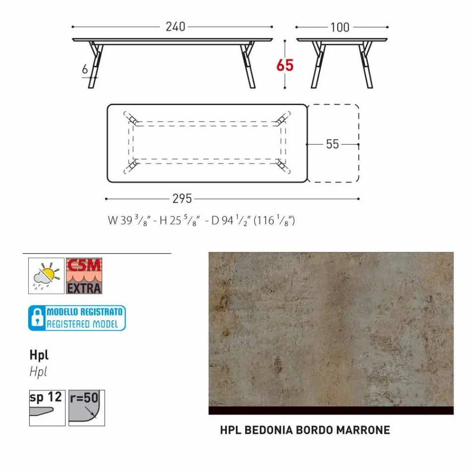 Varaschin Link extending garden table with teak legs, H65 cm Viadurini