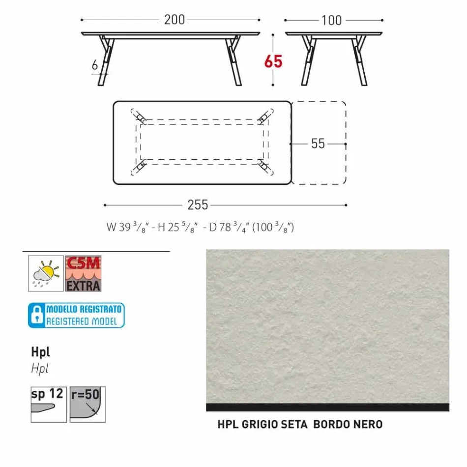 Varaschin Link extending garden table with teak legs, H65 cm Viadurini