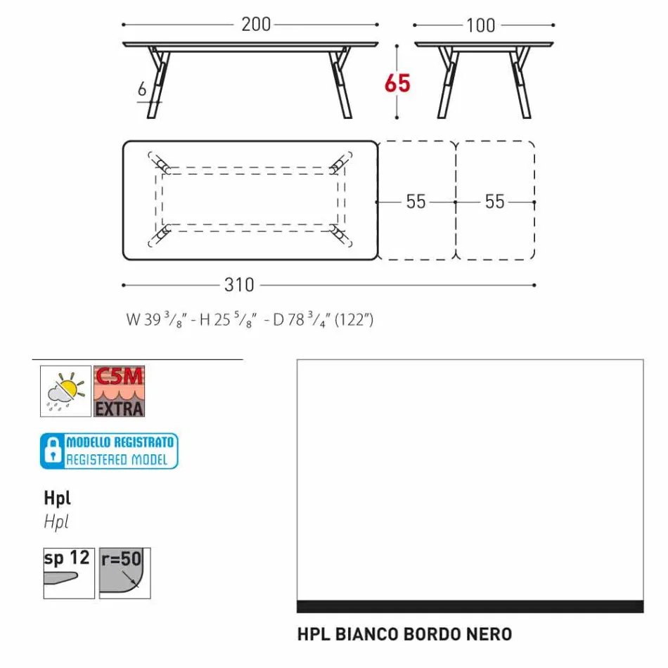 Varaschin Link extending garden table with teak legs, H65 cm Viadurini