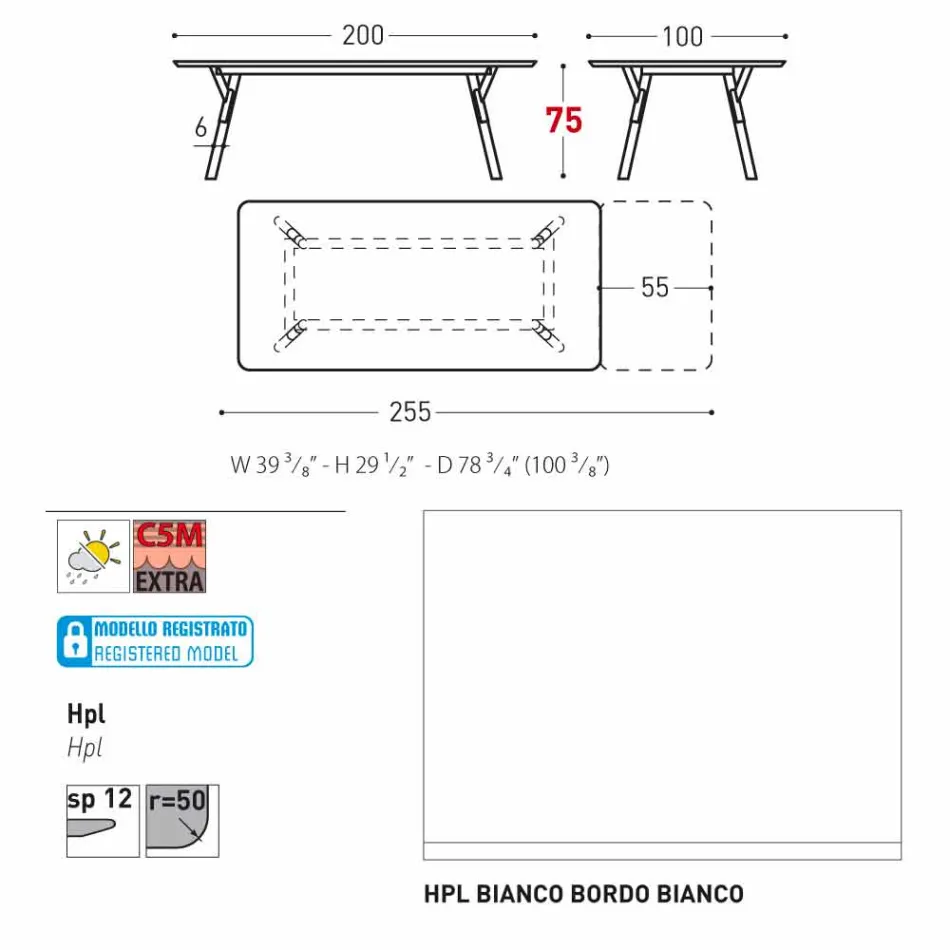 Varaschin Link extensible garden table with teak legs, H75 cm Viadurini