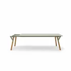 Varaschin Link extensible garden table with teak legs, H75 cm Viadurini